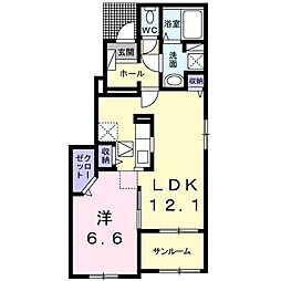 エテルノガーデン1 1LDKの間取図画像