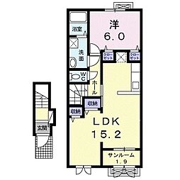 ノースウッズ 1LDKの間取図画像