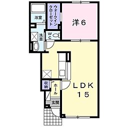 ミニョン・アンジュ 1LDKの間取図画像