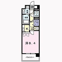 シャロームミキ 1Kの間取図画像