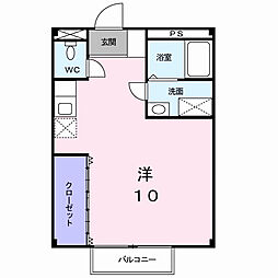 あんてぃーく ワンルームの間取図画像