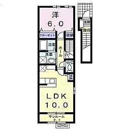 カーサレジーナ1 1LDKの間取図画像