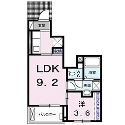 メゾンエクセランY3 1LDKの間取図画像