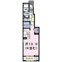 パラッツォ旭川 ワンルームの間取図画像