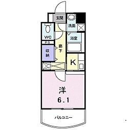 セレーノ・コンフォート大手門 1Kの間取図画像