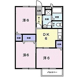 ラフィーネD 3DKの間取図画像