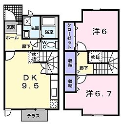 フルハウス文京 1階2DKの間取り