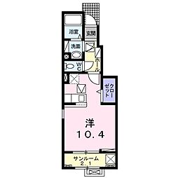 ヴェルディ燕P-4A ワンルームの間取図画像