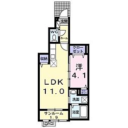 クエストC 1LDKの間取図画像