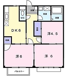 エリール岡本6号棟 3DKの間取図画像
