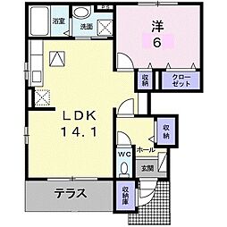 プラタナス 1LDKの間取図画像