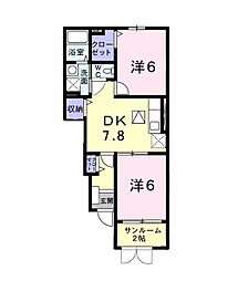 スプランドゥール 1階2DKの間取り