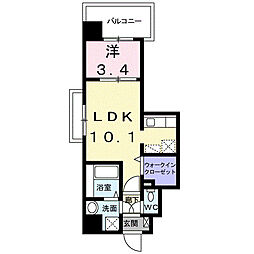 レイクレスト 1LDKの間取図画像