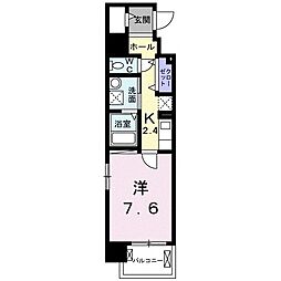 グラース滝井 1Kの間取図画像