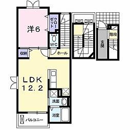 カーサグレイス祗園 1LDKの間取図画像
