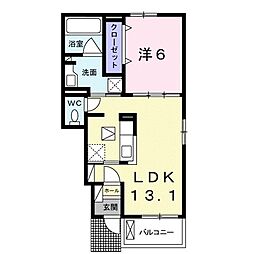 ラズベリーコート 1LDKの間取図画像