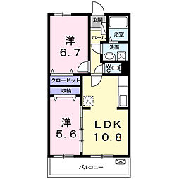 グレイスフルパーク 2LDKの間取図画像