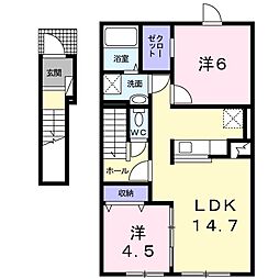 クラーラ 2LDKの間取図画像