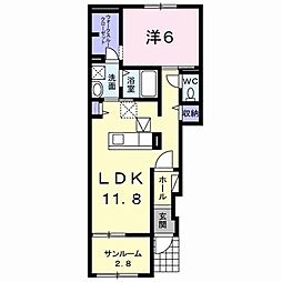 アルカンシェル5 1LDKの間取図画像
