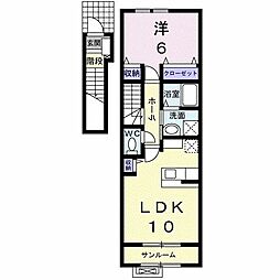 メディオ・アネーロB 1LDKの間取図画像