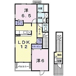 エレヴァートピアB 2LDKの間取図画像