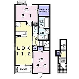 ブルーム2 2LDKの間取図画像