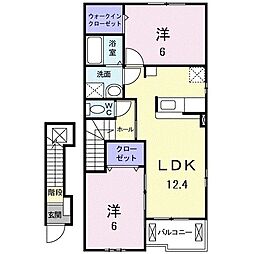 クリアネス　Ｆ　II 2階2LDKの間取り