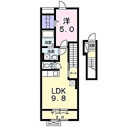 シャトンヒルズ 1LDKの間取図画像