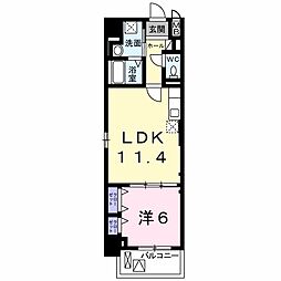 プレンダーコート神戸 1LDKの間取図画像