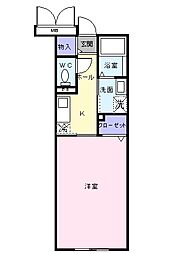 グランデュールアール 1Kの間取図画像