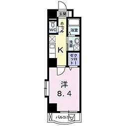クレアール　京町 5階1Kの間取り