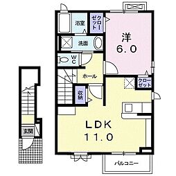 ヴィラサーダ 1LDKの間取図画像