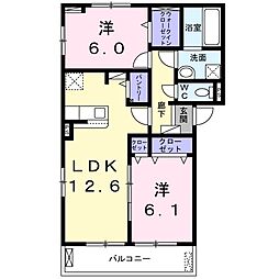 ラフィネTM3 2LDKの間取図画像