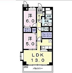グレイス 2LDKの間取図画像
