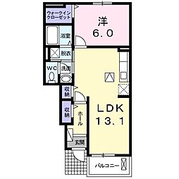 サピーハーモニー富士見1 1LDKの間取図画像