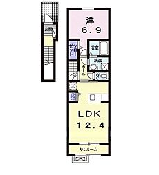 ブリーズ 1LDKの間取図画像