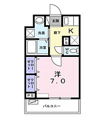 シャルフィ 1Kの間取図画像