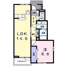 コリーヌ 1LDKの間取図画像