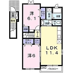 イスタンブール 2階2LDKの間取り