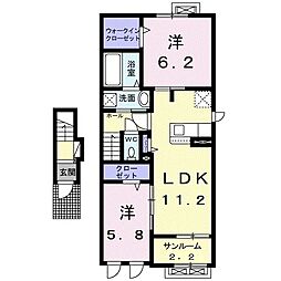 メゾン・パルフェ 2LDKの間取図画像