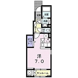 ピアチェーレ六本松 ワンルームの間取図画像