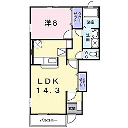 メルティー・アイ2B 1LDKの間取図画像
