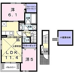 バン・ベール明C 2LDKの間取図画像