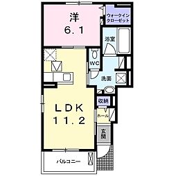 ノールジャルダン 1LDKの間取図画像