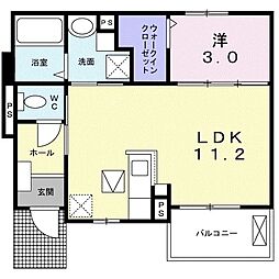 プリマヴェーラ六番館 1LDKの間取図画像