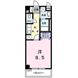 テゾーロミオ 1Kの間取図画像