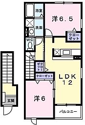 アクアガーデン3 2LDKの間取図画像