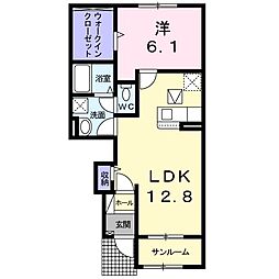 シャンス 1LDKの間取図画像
