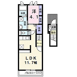 ヴェルドミール6 1LDKの間取図画像