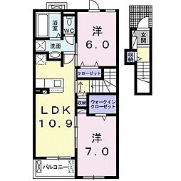 ラリュミエール 2LDKの間取図画像